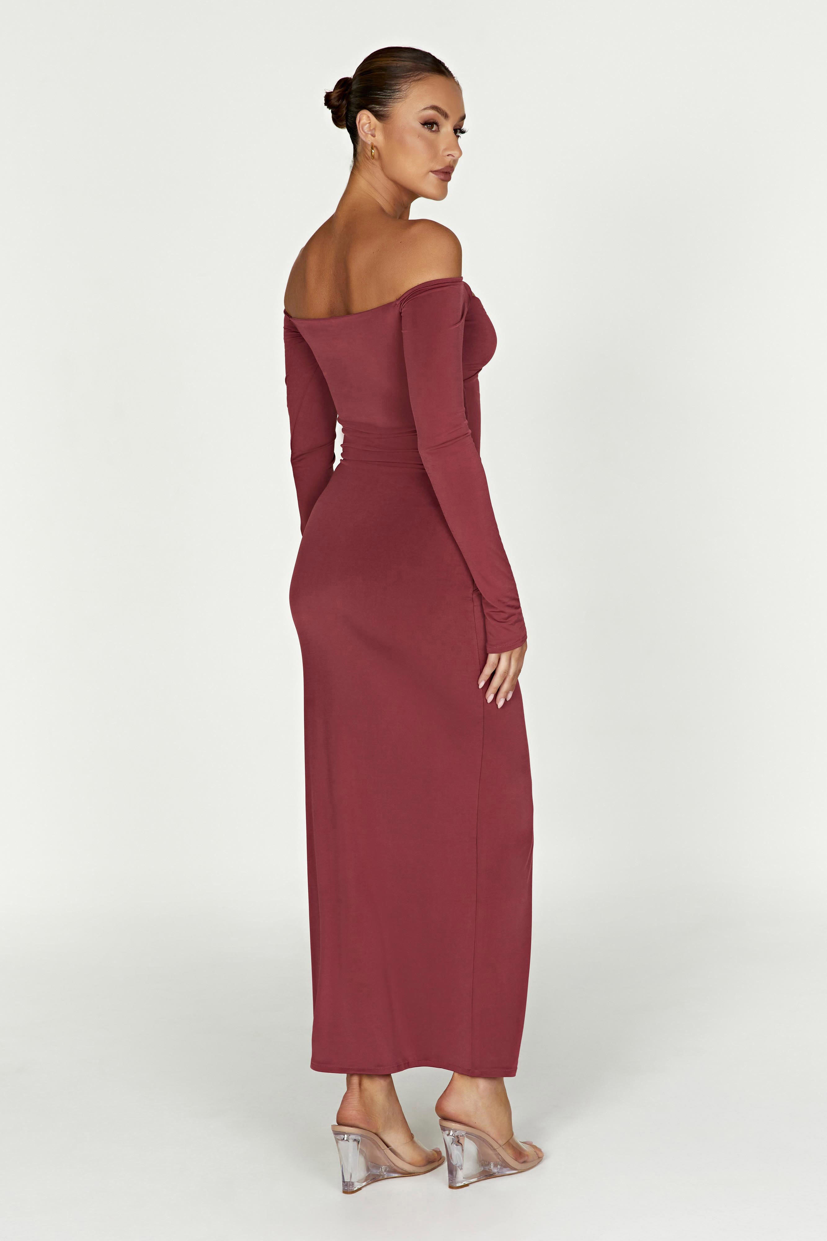 Ceri Maxi Twist Skirt - Wine-My Chic Way.All Rights Reserved