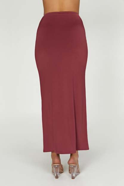 Ceri Maxi Twist Skirt - Wine-My Chic Way.All Rights Reserved