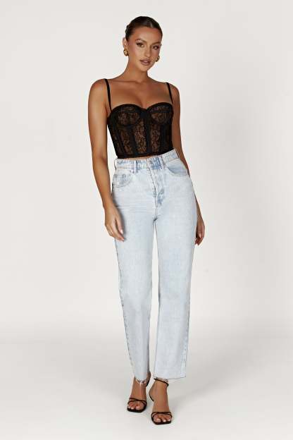 Sansa Lace Bustier - Black-My Chic Way.All Rights Reserved