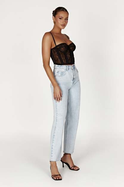 Sansa Lace Bustier - Black-My Chic Way.All Rights Reserved