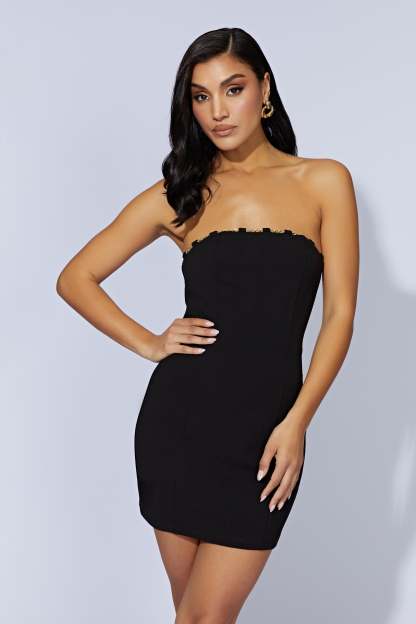 Noelle Chain Mini Dress - Black-My Chic Way.All Rights Reserved