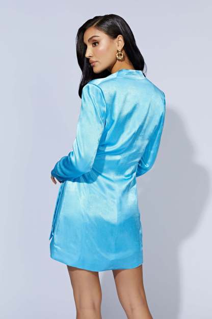 Saira Tie Up Mini Dress - Azure Blue-My Chic Way.All Rights Reserved
