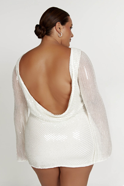 Nala Sequin Mini Dress - White-My Chic Way.All Rights Reserved