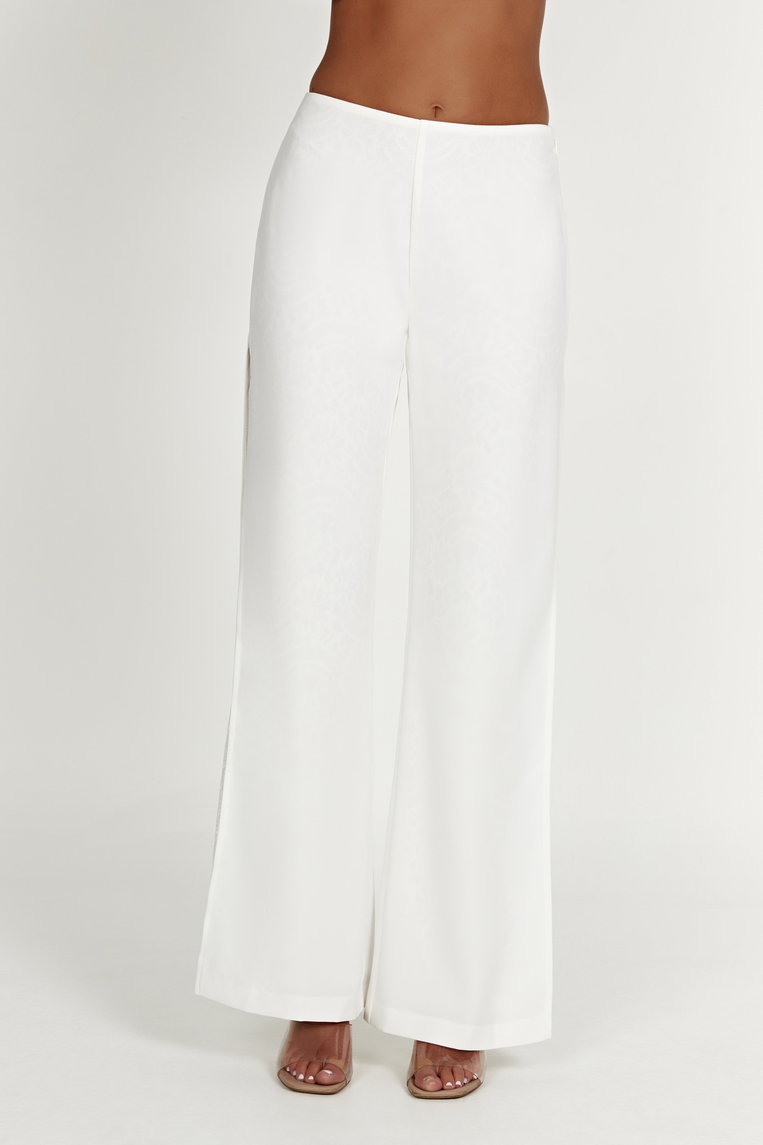 Estee Split Lace Pants - White-My Chic Way.All Rights Reserved