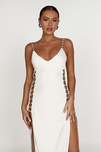 Farren Ring Maxi Dress - Beige-My Chic Way.All Rights Reserved