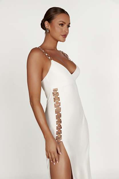 Farren Ring Maxi Dress - Beige-My Chic Way.All Rights Reserved