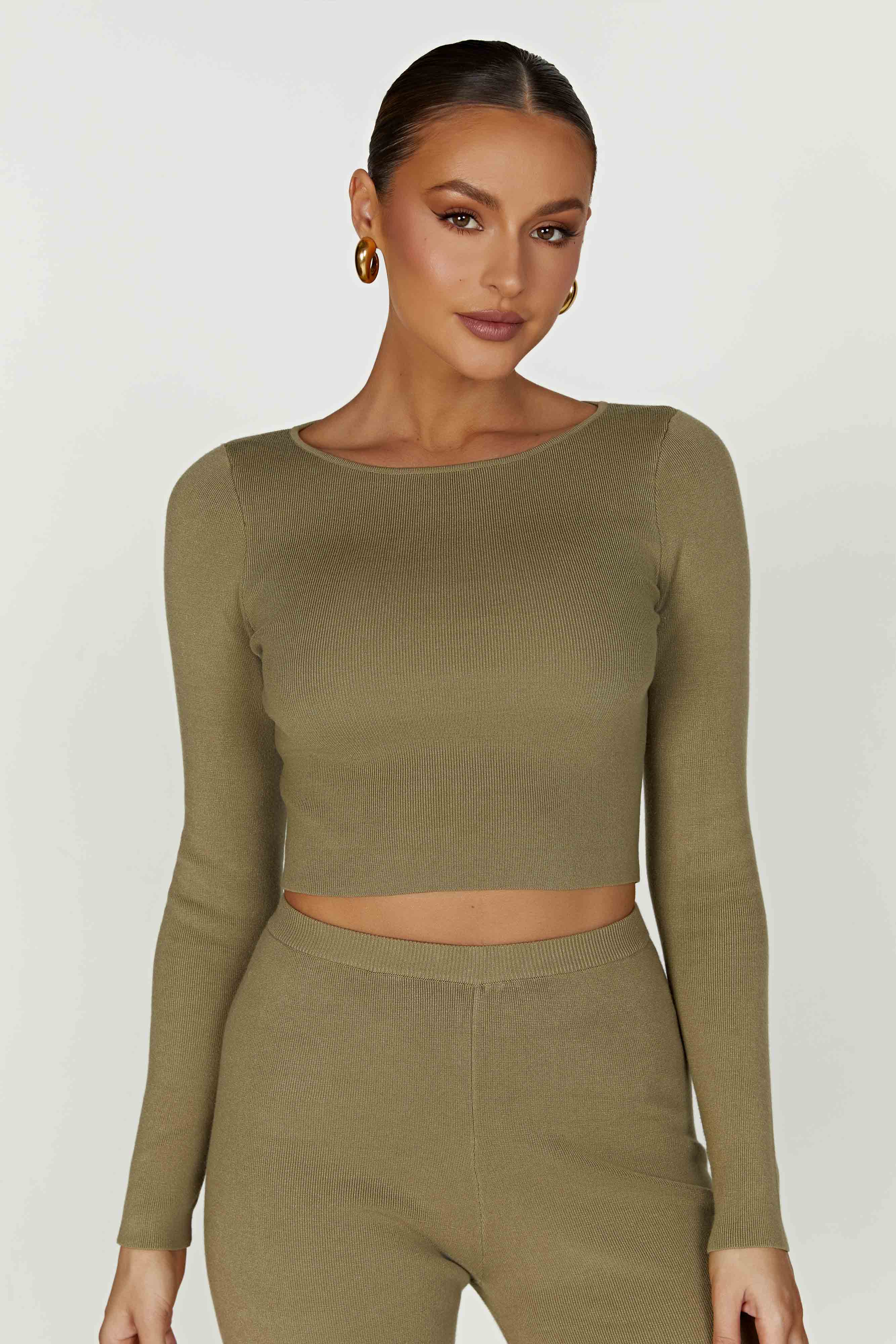 Haisley Long Sleeve Knit Top - Olive-My Chic Way.All Rights Reserved