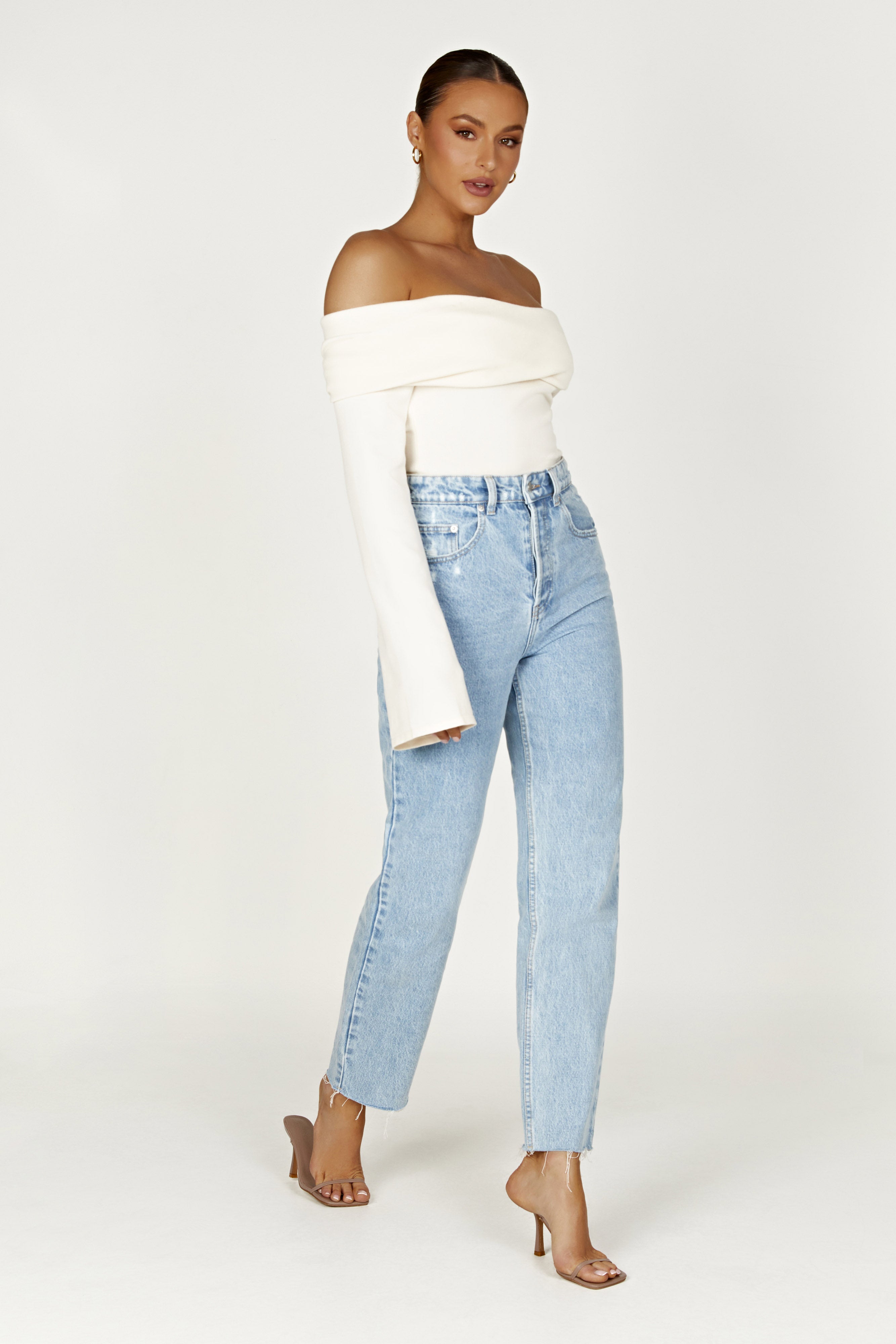 Marlisa Off Shoulder Twist Top - Ivory-My Chic Way.All Rights Reserved