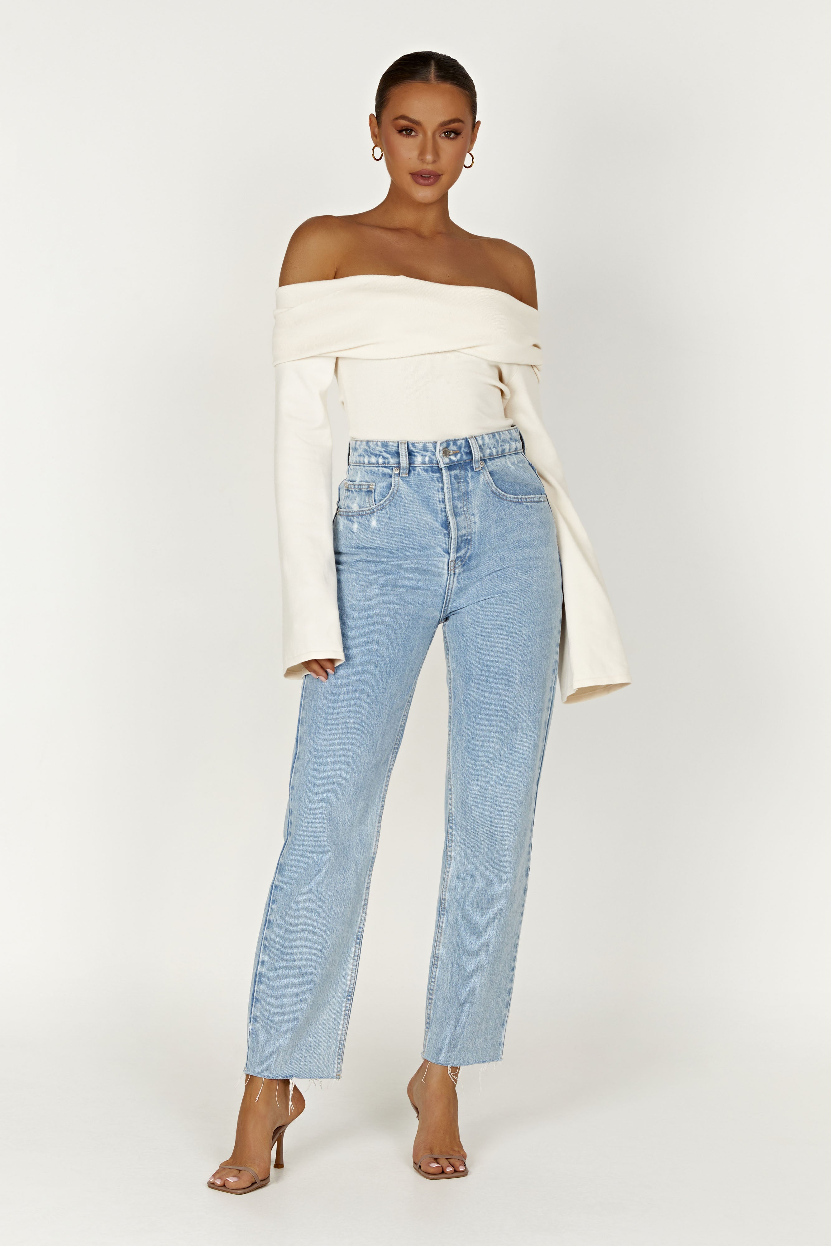 Marlisa Off Shoulder Twist Top - Ivory-My Chic Way.All Rights Reserved