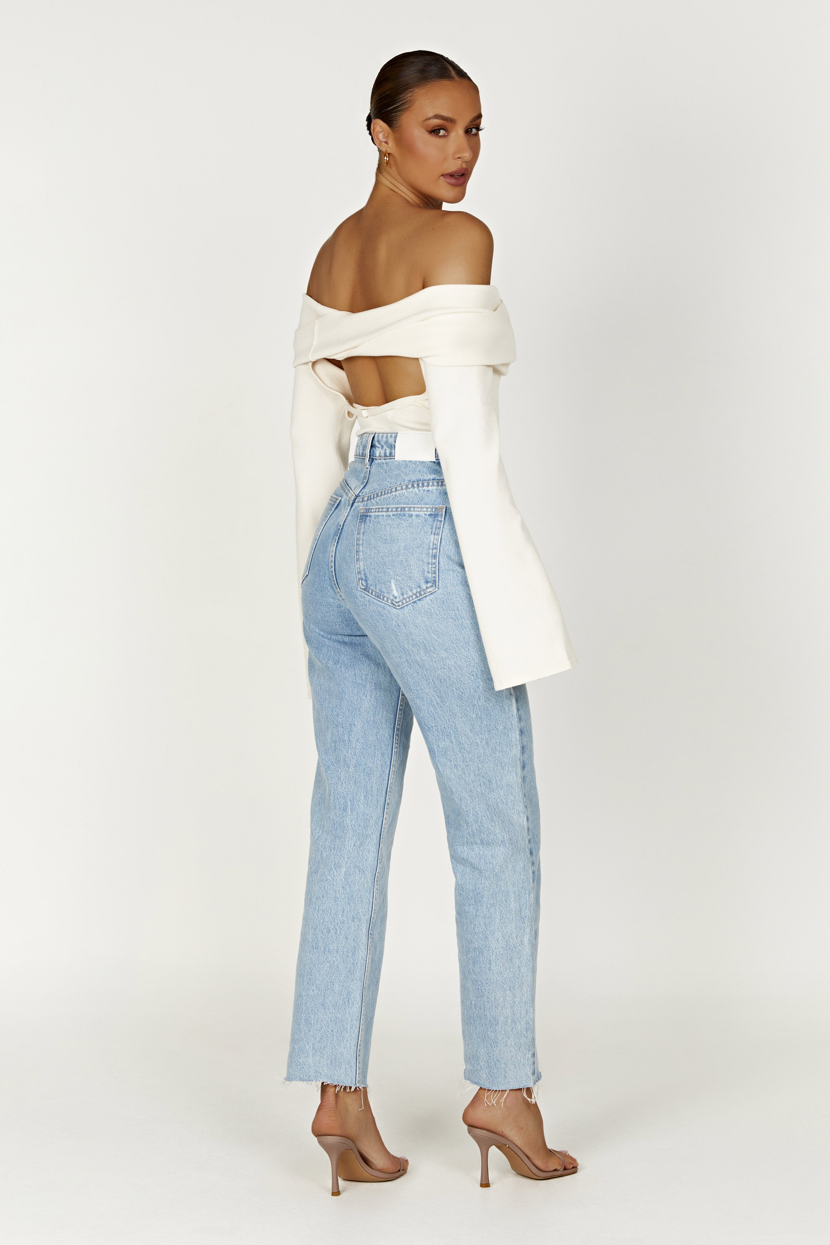 Marlisa Off Shoulder Twist Top - Ivory-My Chic Way.All Rights Reserved