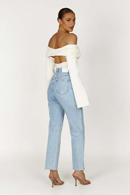 Marlisa Off Shoulder Twist Top - Ivory-My Chic Way.All Rights Reserved