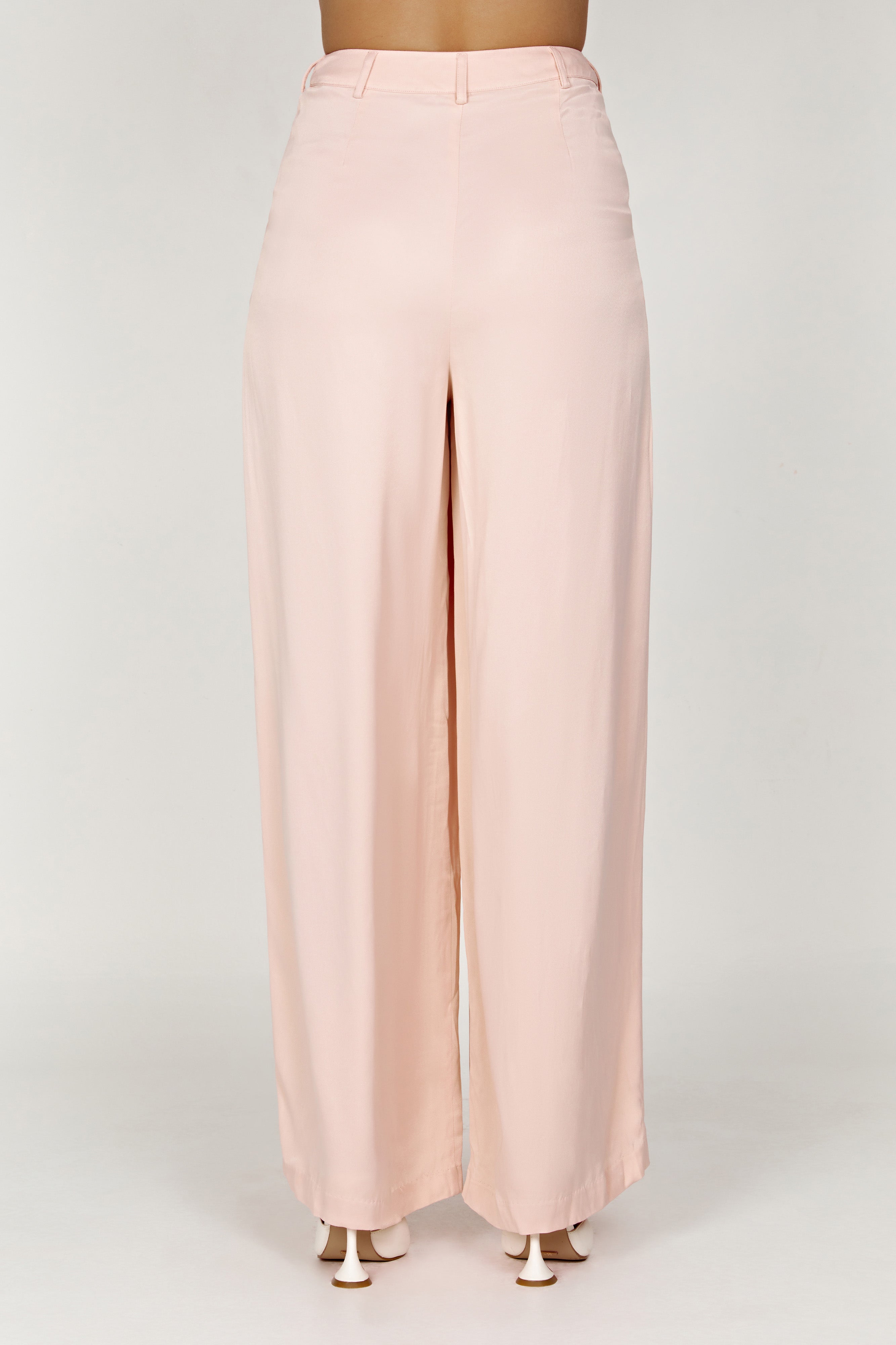 Nour Satin Wide Leg Pant - Apricot-My Chic Way.All Rights Reserved