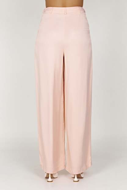Nour Satin Wide Leg Pant - Apricot-My Chic Way.All Rights Reserved