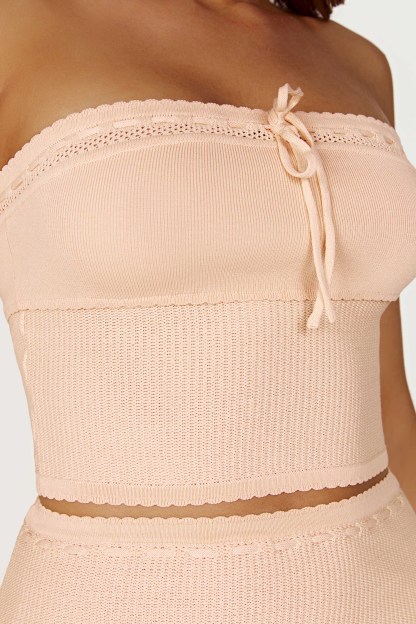Kyra Waffle Knit Tube Top - Apricot-My Chic Way.All Rights Reserved