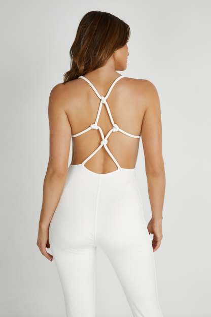 Brinley Slinky Jersey Jumpsuit - White-My Chic Way.All Rights Reserved