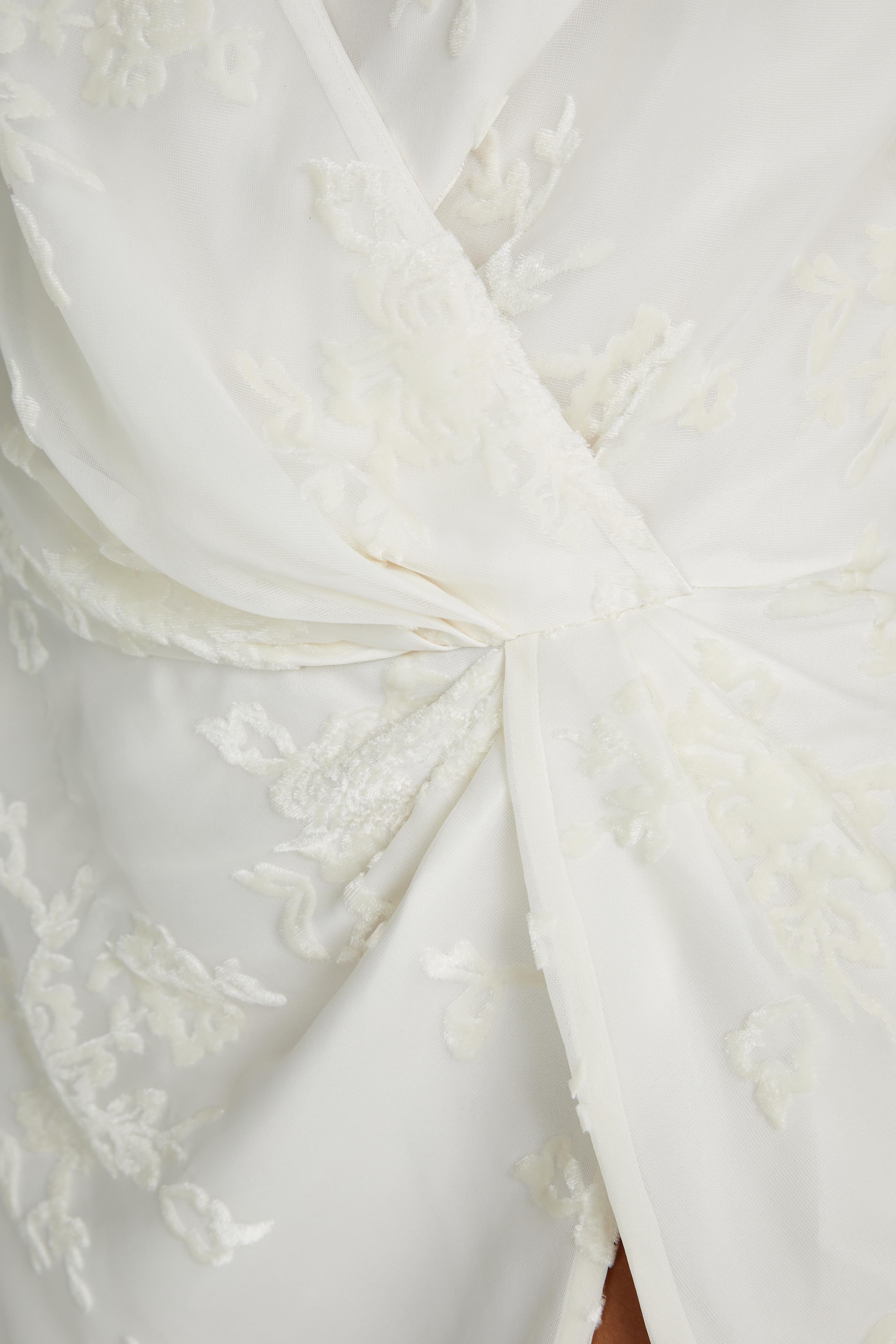 Emory Burnout Velvet Dress - White-My Chic Way.All Rights Reserved