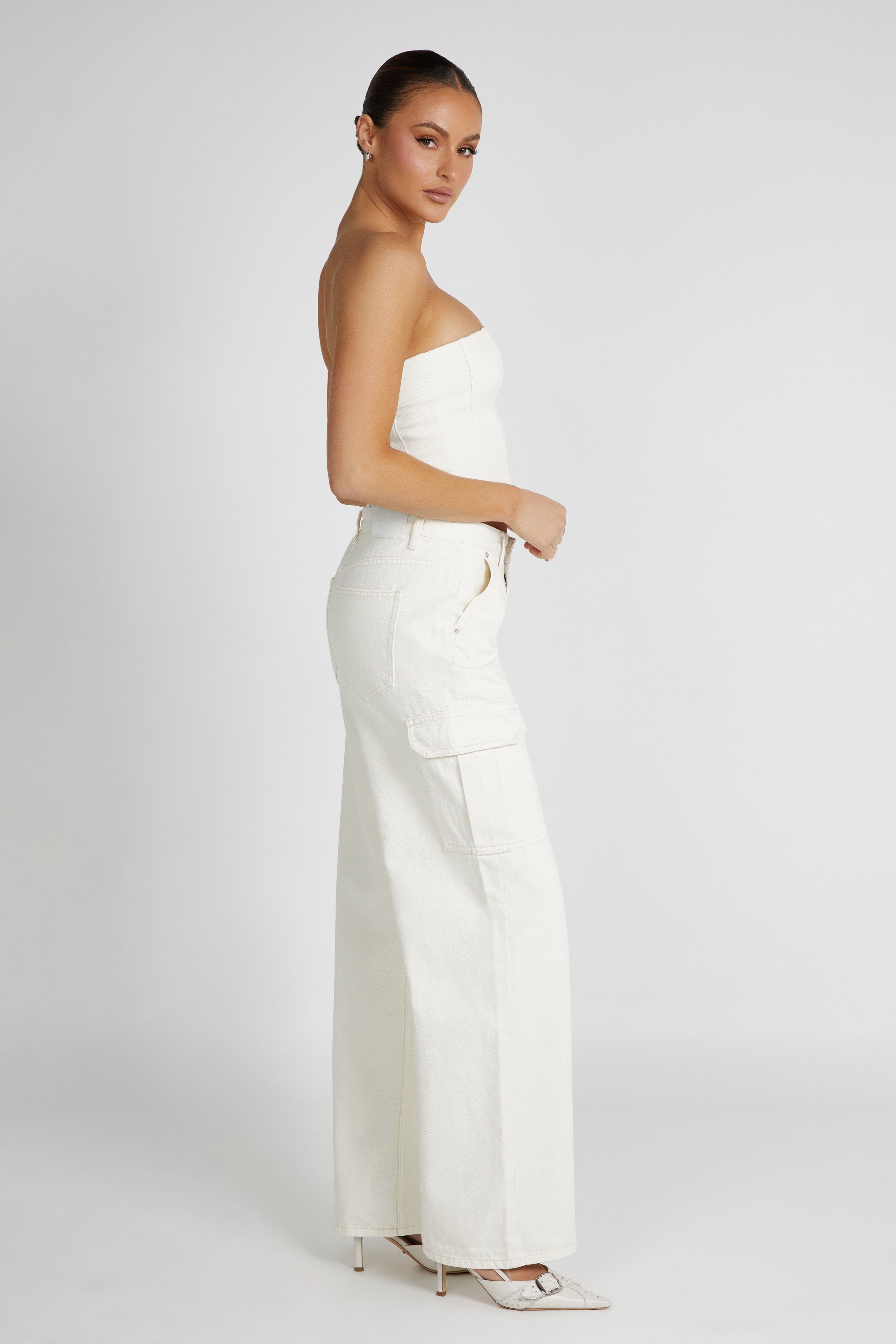 Jagger Mid Rise Oversized Denim Jean - Ecru-My Chic Way.All Rights Reserved