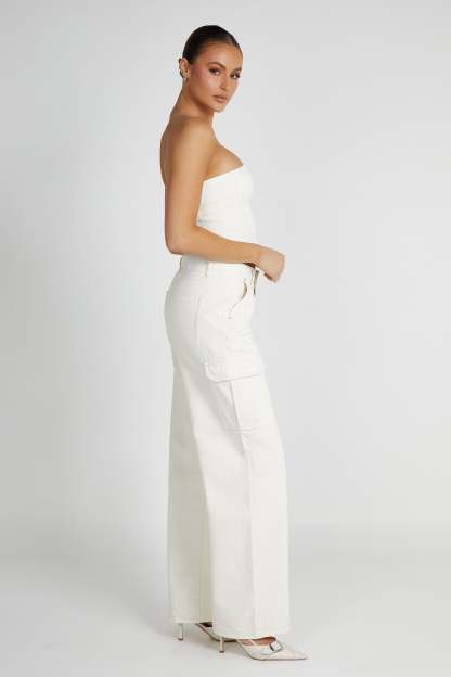 Jagger Mid Rise Oversized Denim Jean - Ecru-My Chic Way.All Rights Reserved
