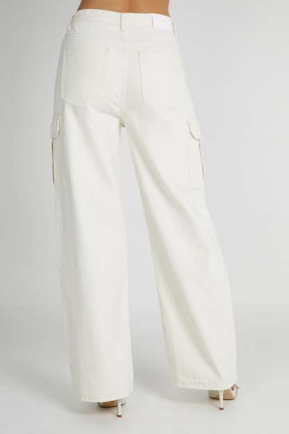 Jagger Mid Rise Oversized Denim Jean - Ecru-My Chic Way.All Rights Reserved