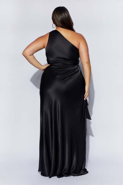 Calliope One Shoulder Maxi Dress - Black-My Chic Way.All Rights Reserved