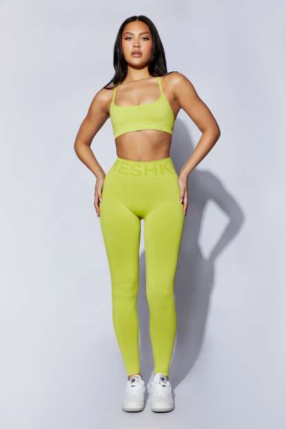 Nyx Cross Back Seamless Crop - Lime Green-My Chic Way.All Rights Reserved