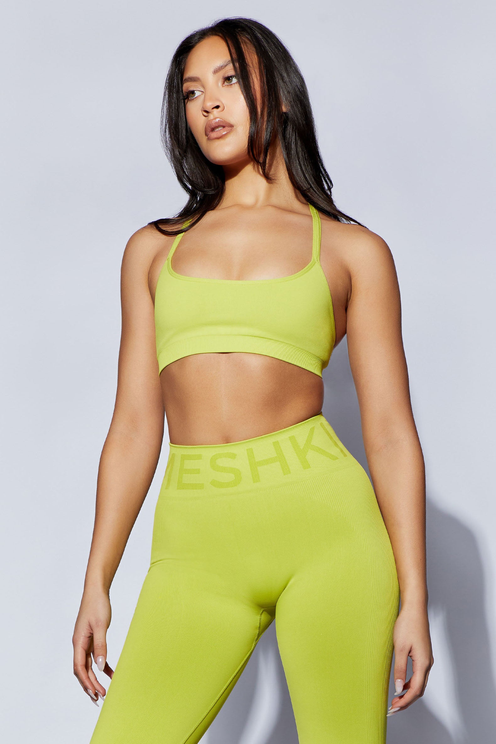 Nyx Cross Back Seamless Crop - Lime Green-My Chic Way.All Rights Reserved