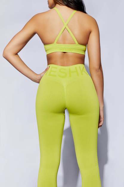 Nyx Cross Back Seamless Crop - Lime Green-My Chic Way.All Rights Reserved