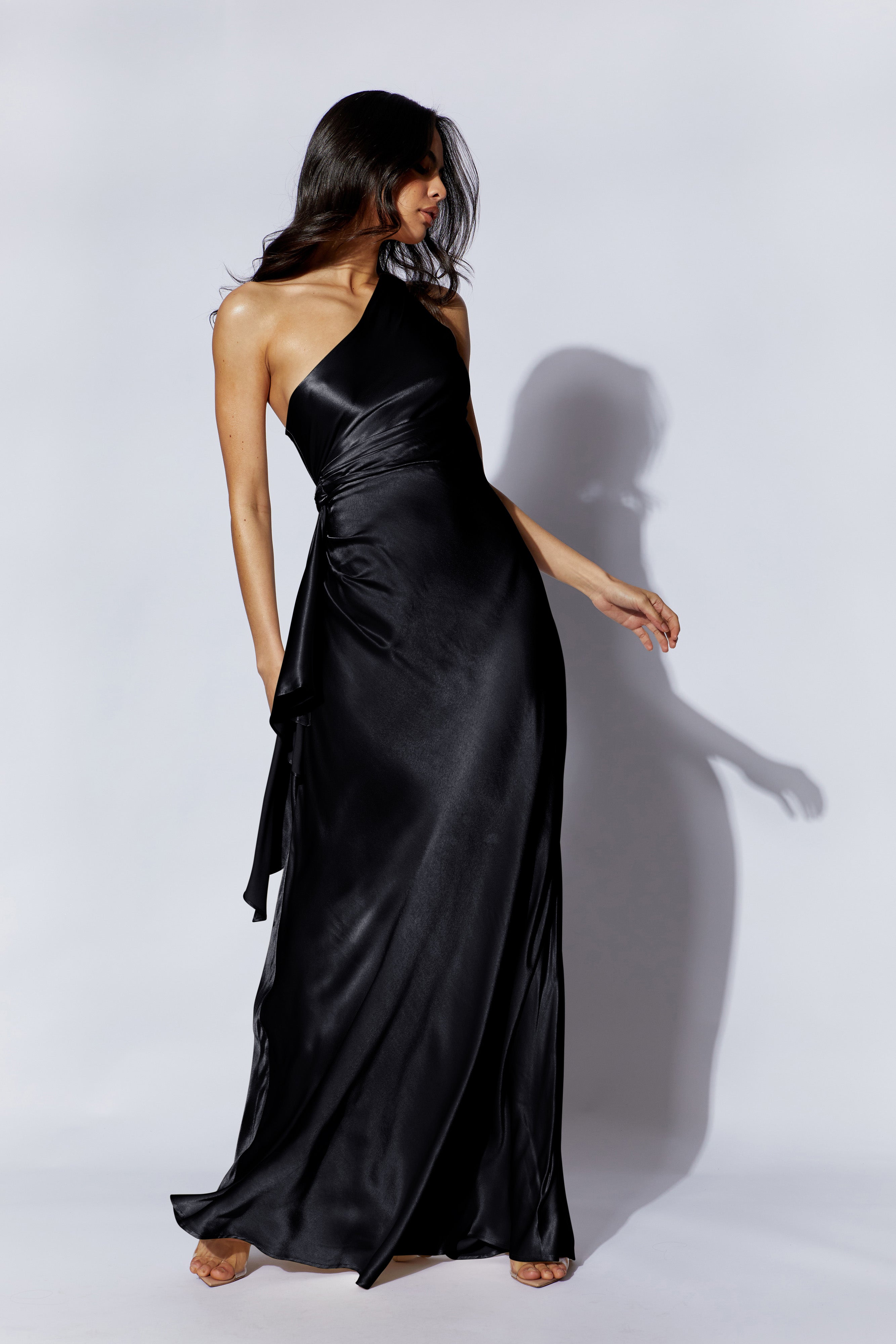 Calliope One Shoulder Maxi Dress - Black-My Chic Way.All Rights Reserved