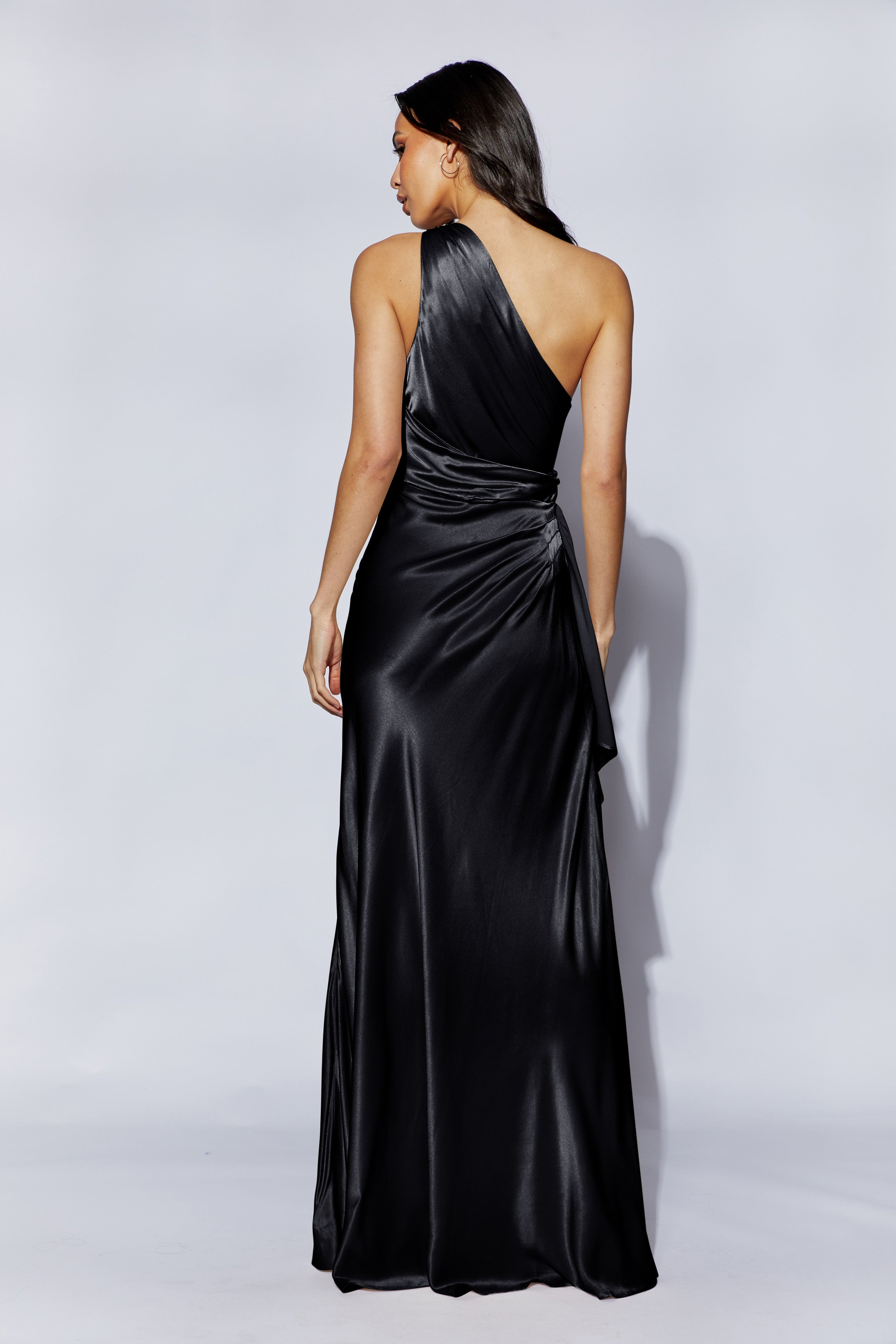 Calliope One Shoulder Maxi Dress - Black-My Chic Way.All Rights Reserved