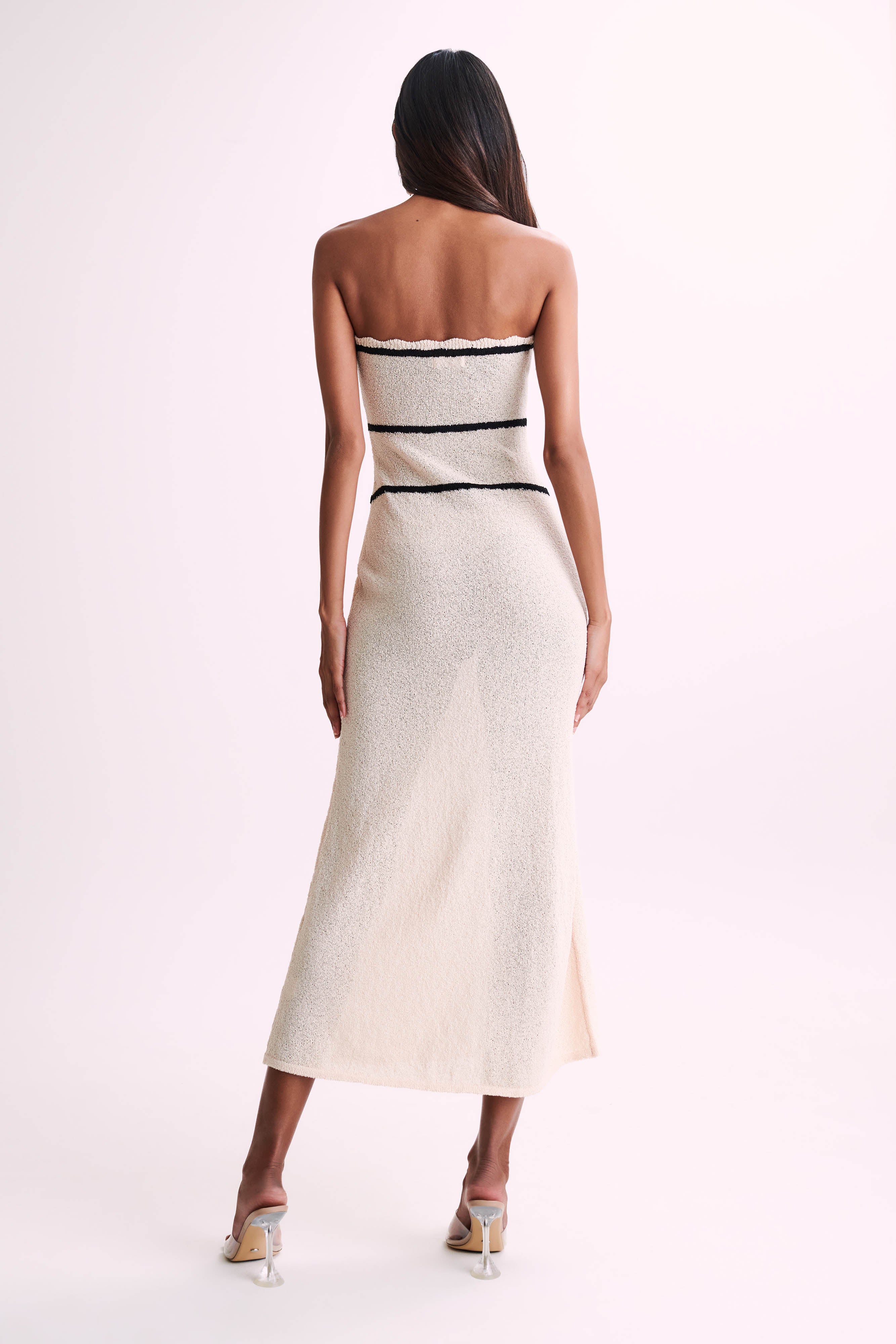 Dawn Strapless Knit Midi Dress - Cream-My Chic Way.All Rights Reserved