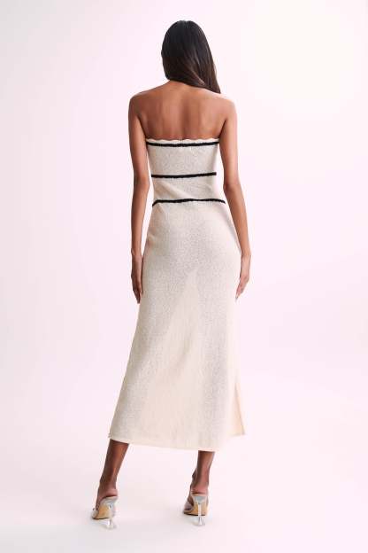 Dawn Strapless Knit Midi Dress - Cream-My Chic Way.All Rights Reserved