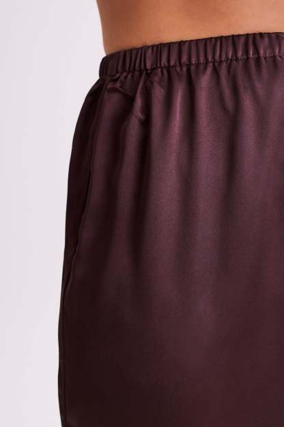 Marciela Satin Straight Leg Pant - Dark Chocolate-My Chic Way.All Rights Reserved