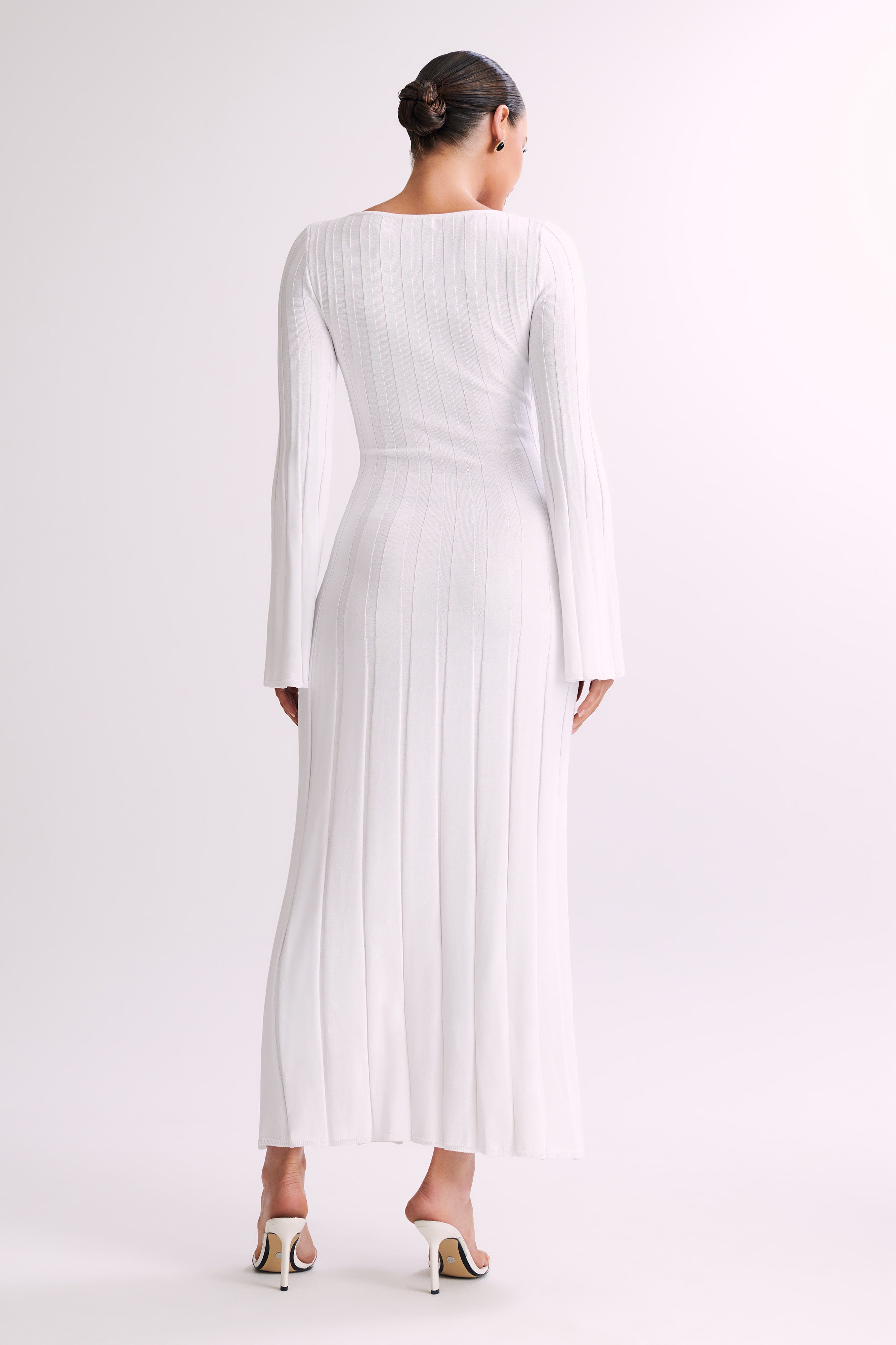 Mabel Long Sleeve Knit Maxi Dress - White-My Chic Way.All Rights Reserved
