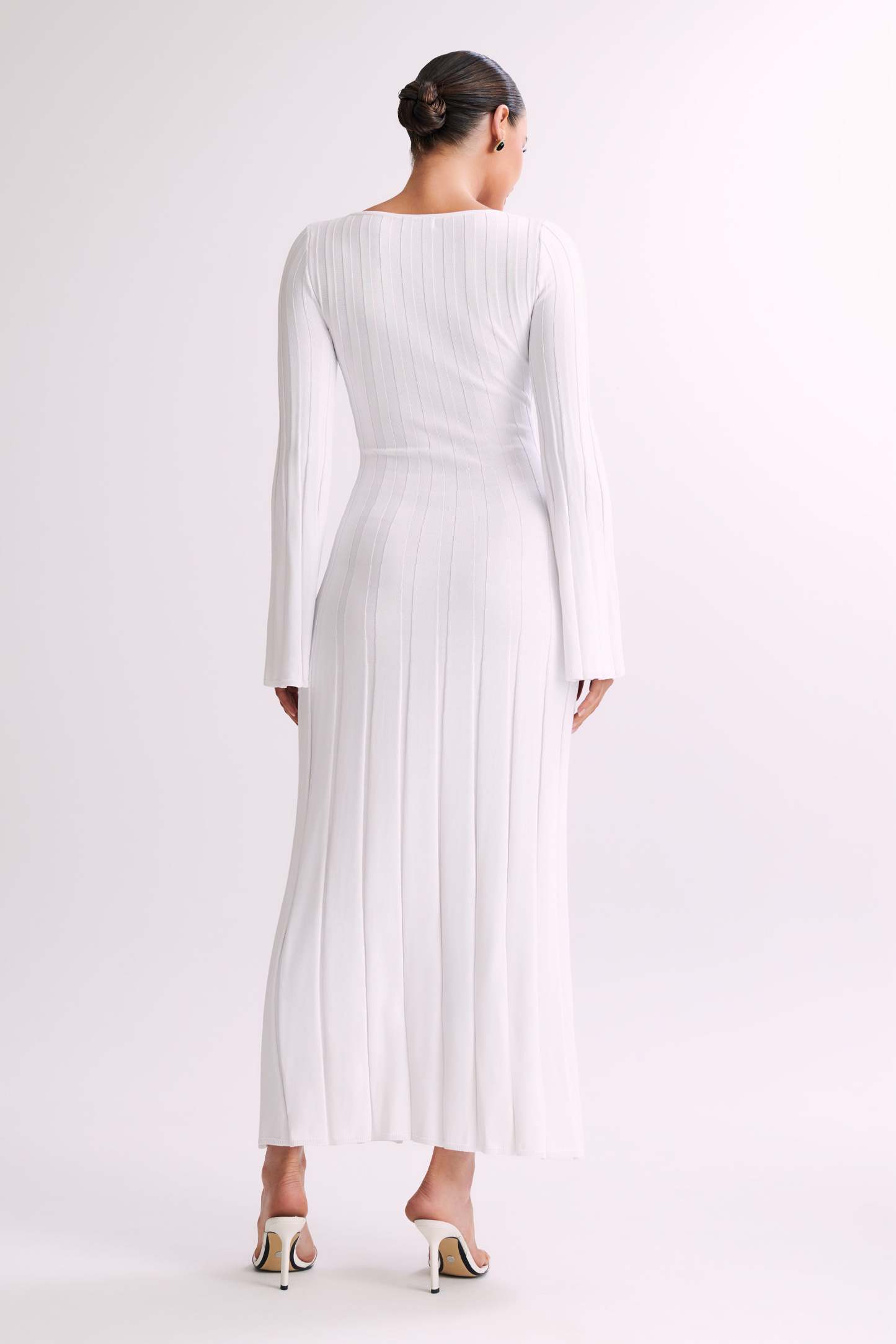 Mabel Long Sleeve Knit Maxi Dress - White-My Chic Way.All Rights Reserved