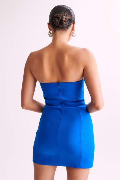 Maci Crepe Mini Dress - Cobalt Blue-My Chic Way.All Rights Reserved