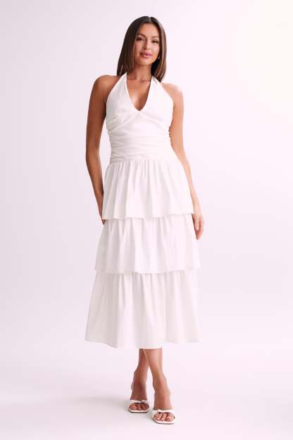 Belinda Tiered Maxi Dress - White-My Chic Way.All Rights Reserved
