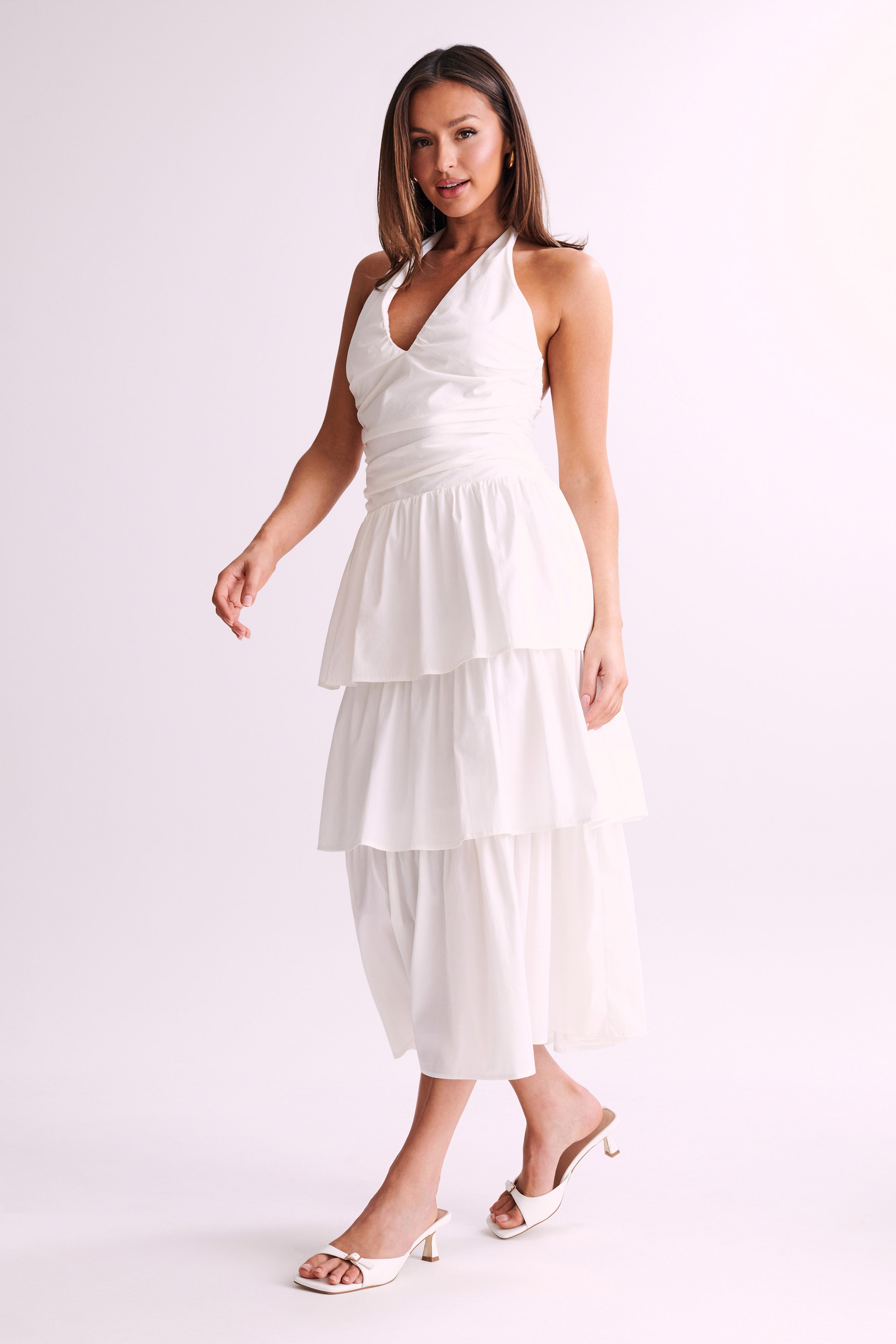 Belinda Tiered Maxi Dress - White-My Chic Way.All Rights Reserved