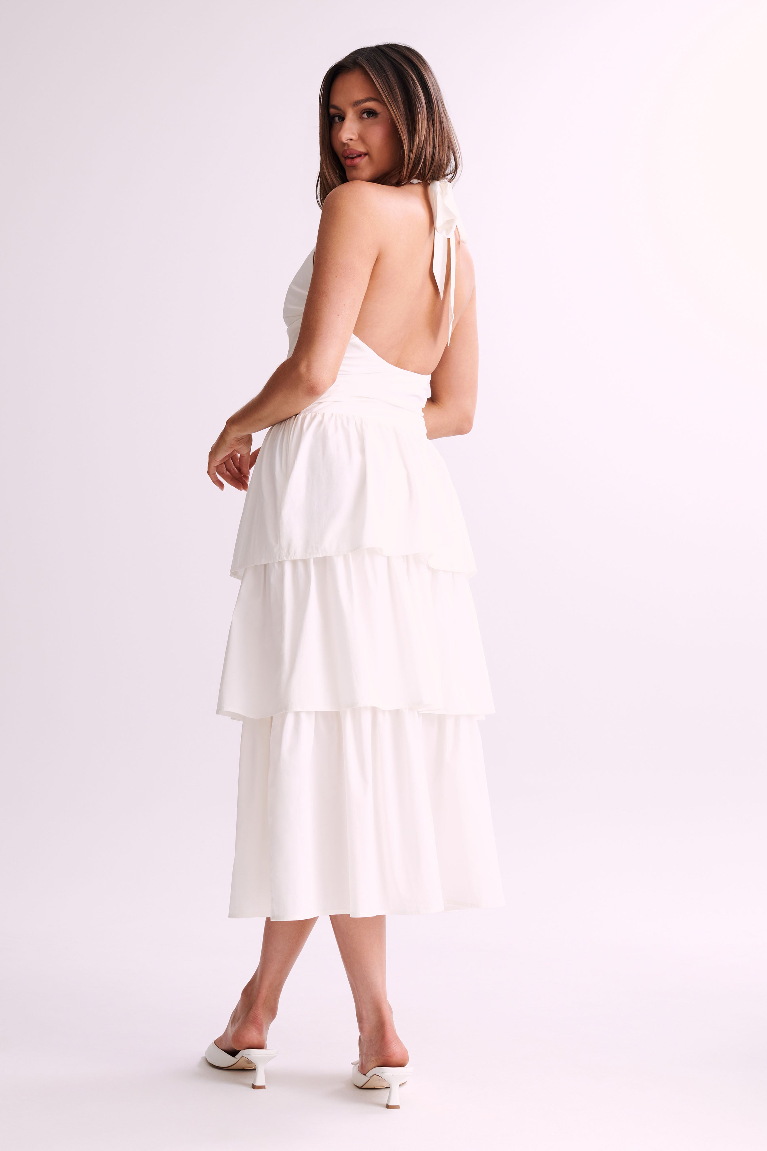 Belinda Tiered Maxi Dress - White-My Chic Way.All Rights Reserved