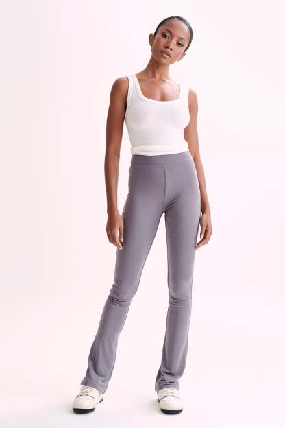 Sabrina Modal Straight Leg Pant - Slate Grey-My Chic Way.All Rights Reserved