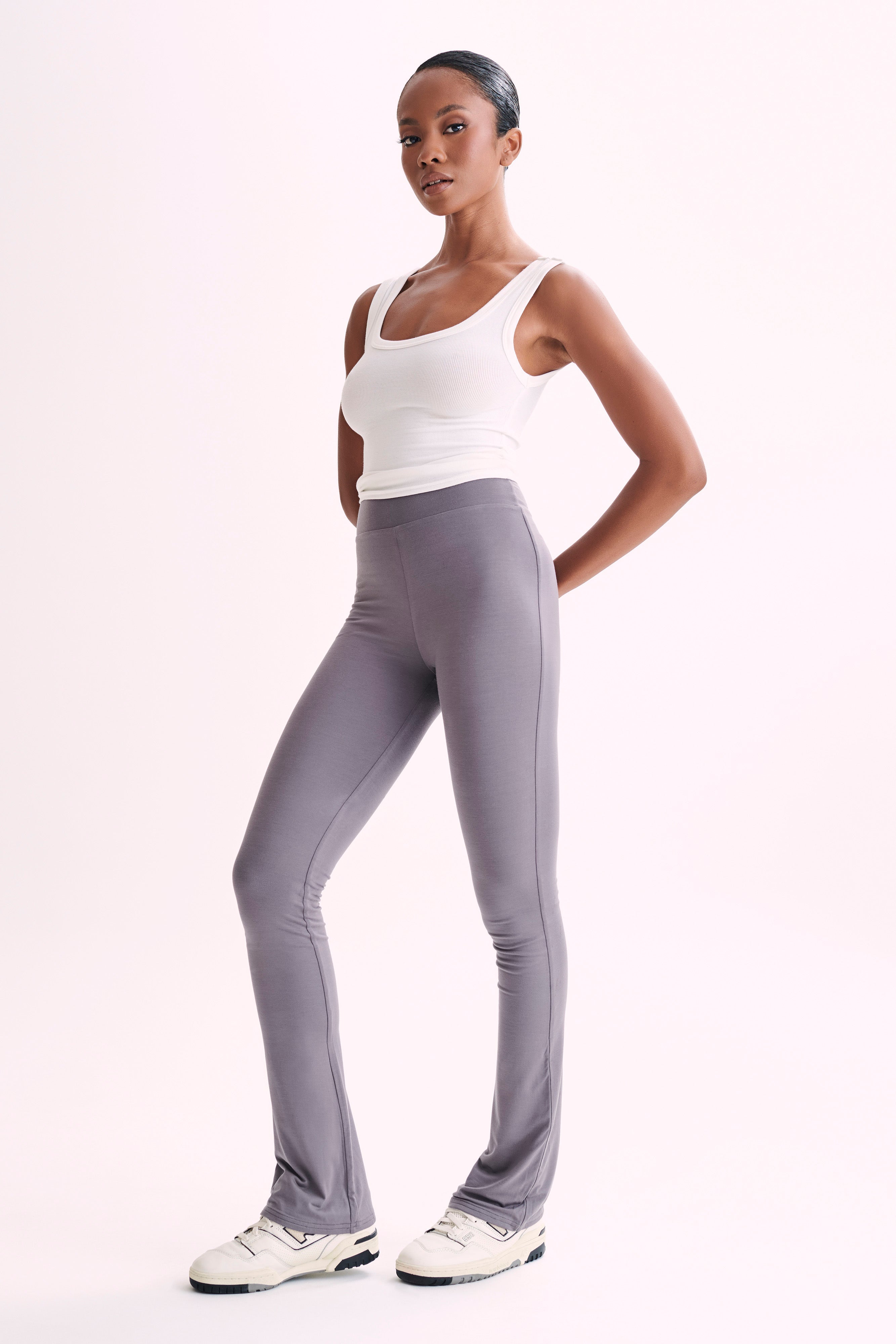 Sabrina Modal Straight Leg Pant - Slate Grey-My Chic Way.All Rights Reserved