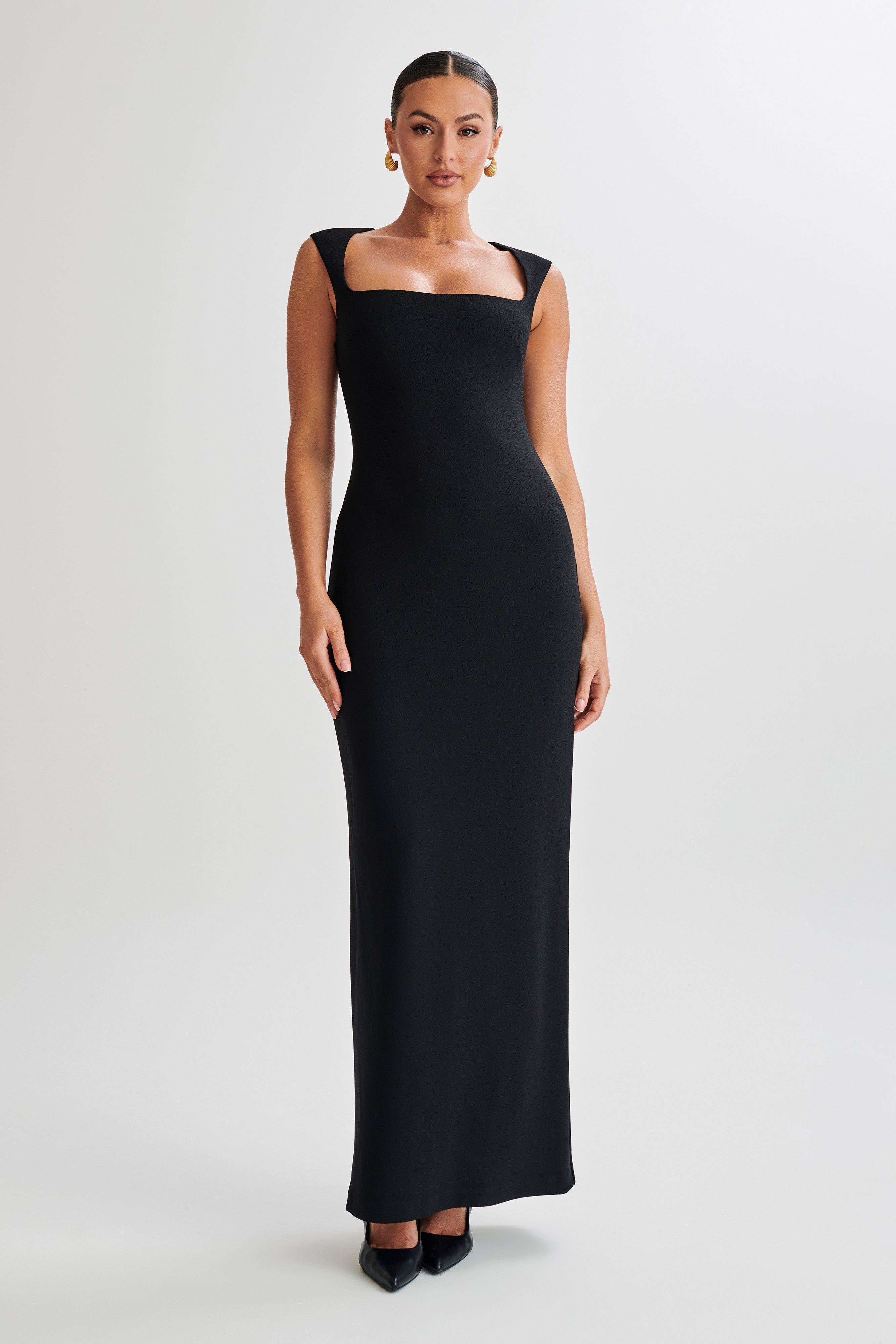 Frida Crepe Maxi Dress - Black-My Chic Way.All Rights Reserved