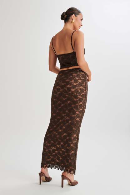 Joey Lace Corset Top - Chocolate-My Chic Way.All Rights Reserved
