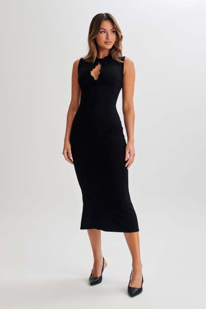Korva Knit Midi Dress - Black-My Chic Way.All Rights Reserved