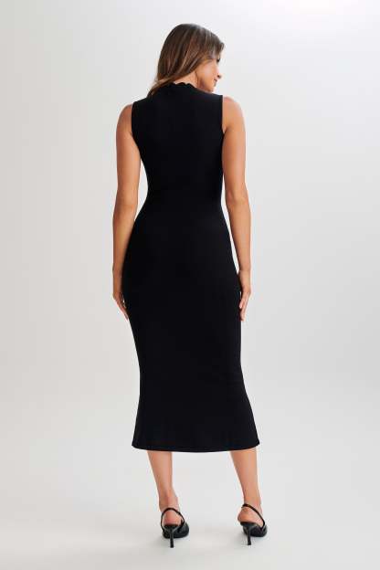 Korva Knit Midi Dress - Black-My Chic Way.All Rights Reserved