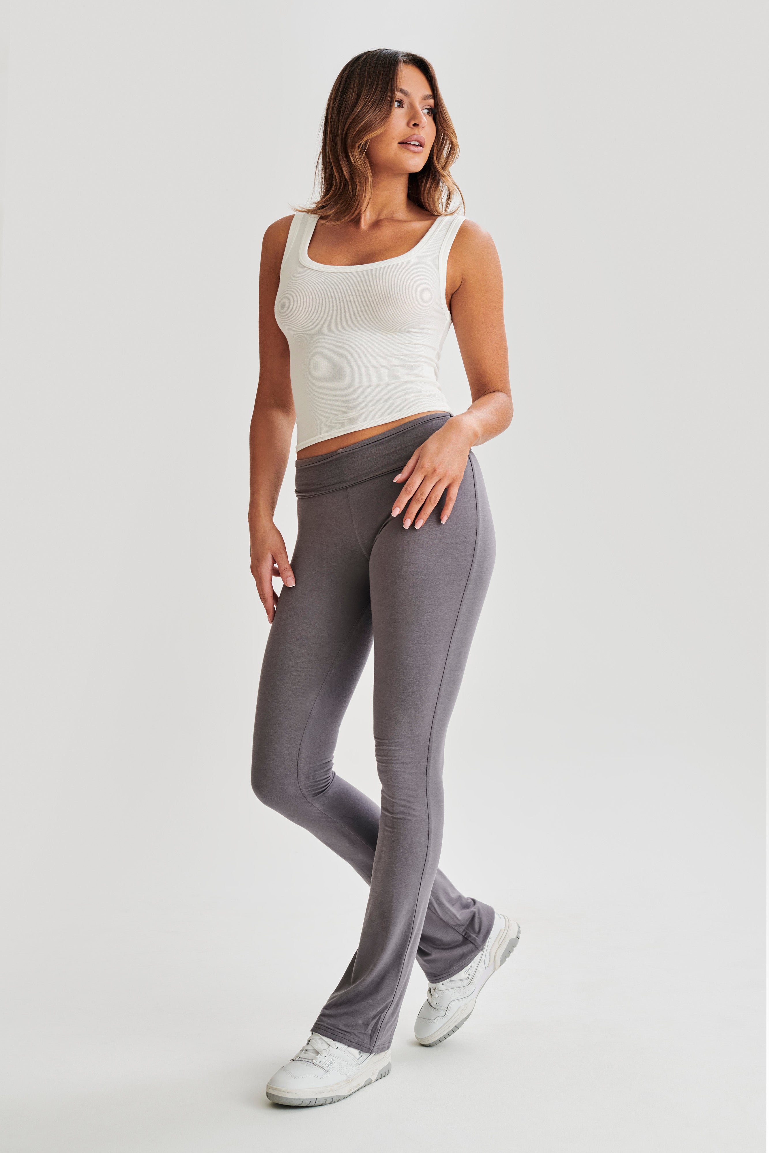 Sabrina Modal Straight Leg Pant - Slate Grey-My Chic Way.All Rights Reserved