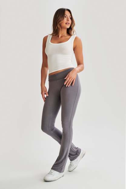 Sabrina Modal Straight Leg Pant - Slate Grey-My Chic Way.All Rights Reserved