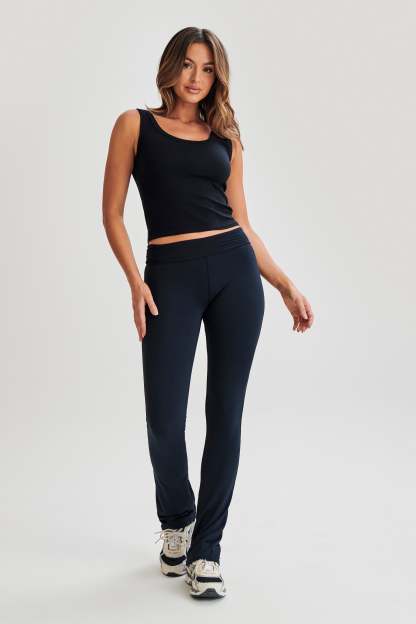 Sabrina Modal Straight Leg Pant - Black-My Chic Way.All Rights Reserved