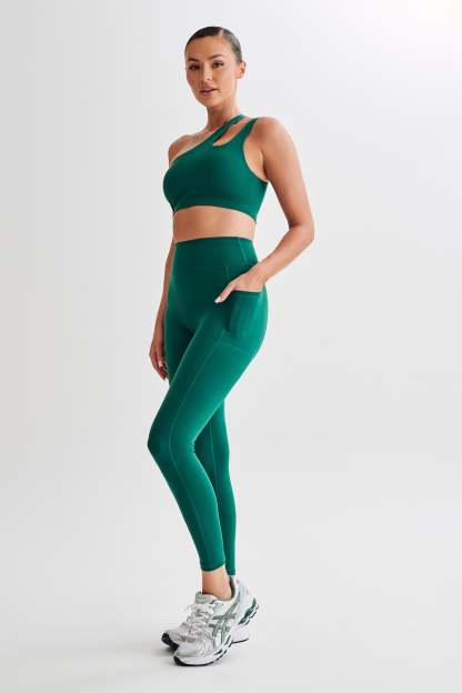 Briar V Back Leggings With Pockets - Green-My Chic Way.All Rights Reserved
