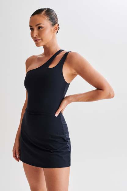 Maris One Shoulder Mini Dress - Black-My Chic Way.All Rights Reserved