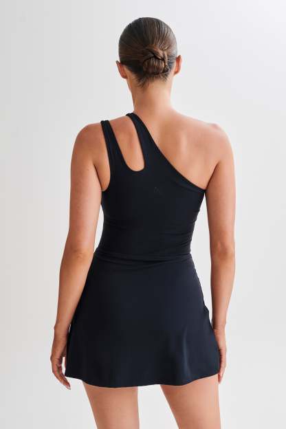 Maris One Shoulder Mini Dress - Black-My Chic Way.All Rights Reserved